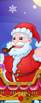 Happy Santa Claus And Reindeer