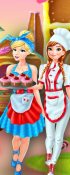 Anna And Cinderella At The Cupcake Factory
